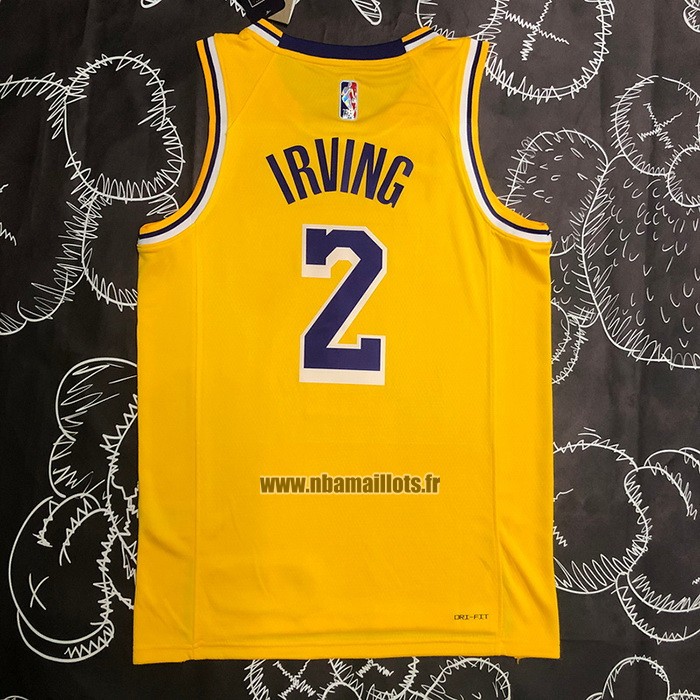 Maillot Los Angeles Lakers Kyrie Irving NO 2 75th Anniversary 2021-22 Jaune